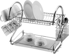 2 Tier Dish Drainer Rack With