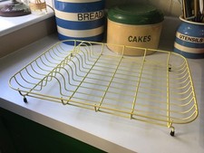 vintage dish drainer yellow